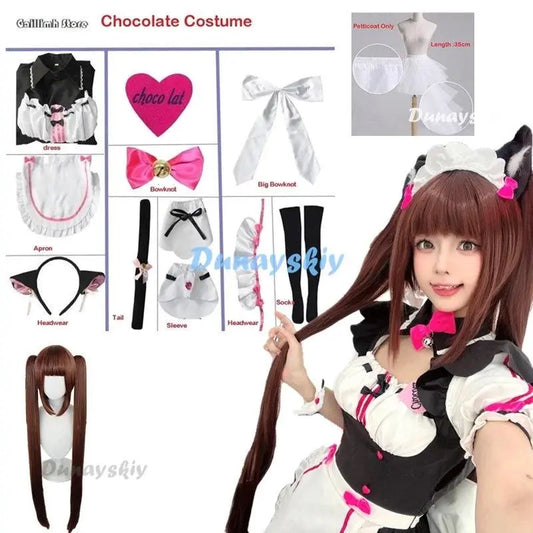 Vanilla Cosplay Costume In Stock Maid Dress Maid Outfit NEKOPARA Chocola Vanilla OVA Maid Game Uniform Cat Neko Girl Women - SS69
