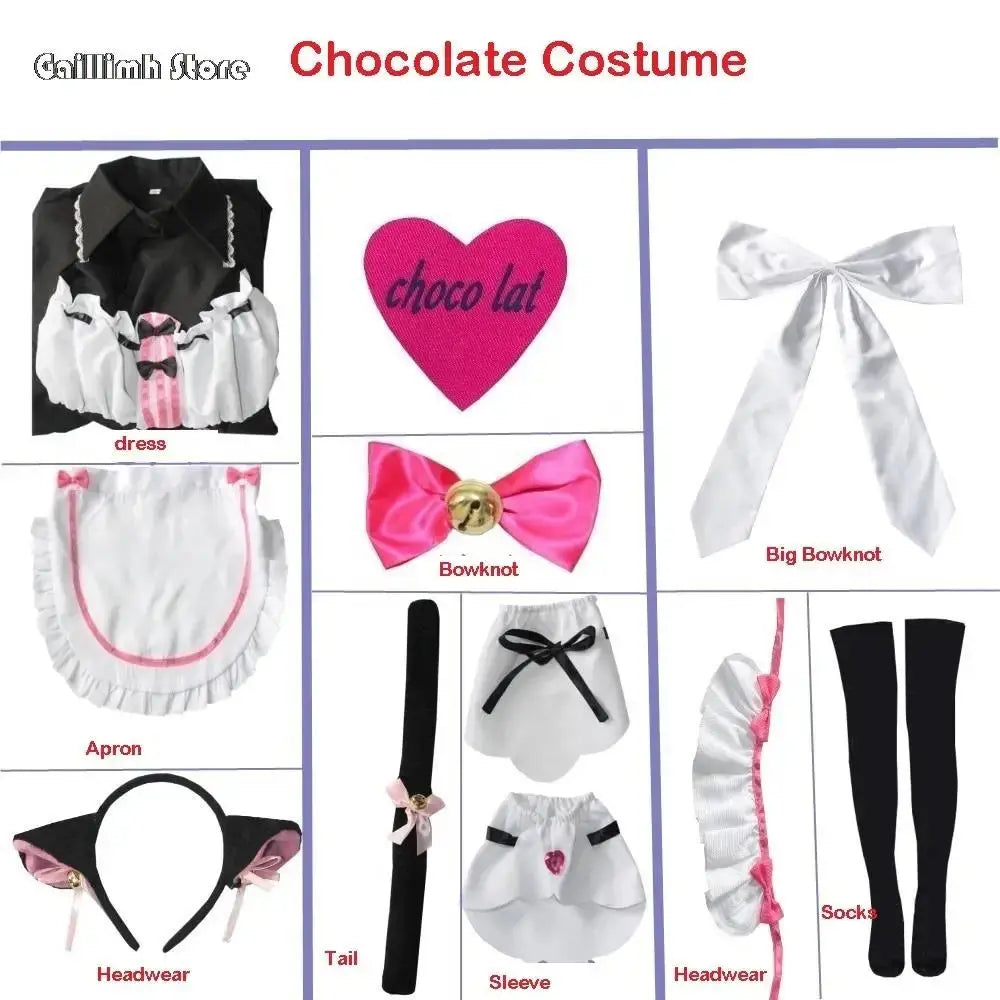 Vanilla Cosplay Costume In Stock Maid Dress Maid Outfit NEKOPARA Chocola Vanilla OVA Maid Game Uniform Cat Neko Girl Women - SS69