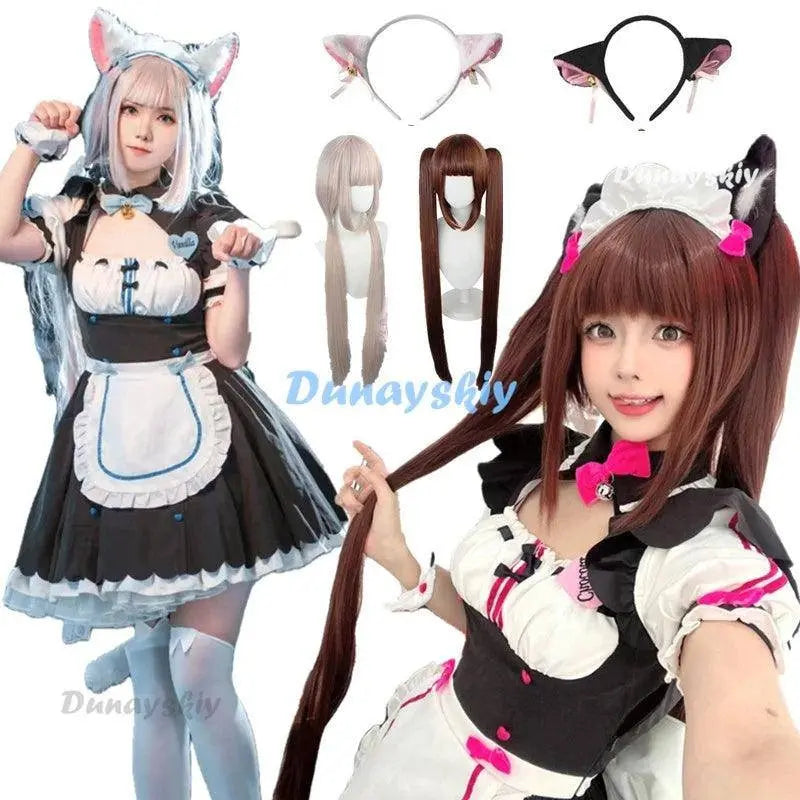 Vanilla Cosplay Costume In Stock Maid Dress Maid Outfit NEKOPARA Chocola Vanilla OVA Maid Game Uniform Cat Neko Girl Women - SS69