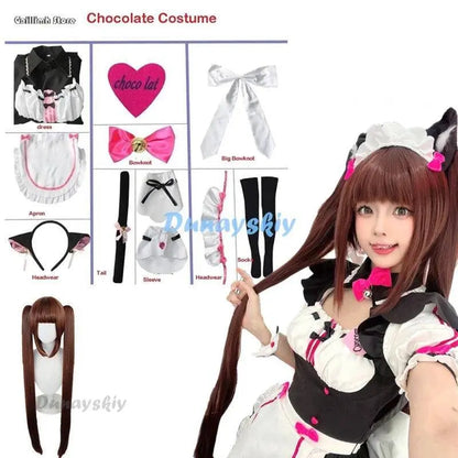 Vanilla Cosplay Costume In Stock Maid Dress Maid Outfit NEKOPARA Chocola Vanilla OVA Maid Game Uniform Cat Neko Girl Women - SS69