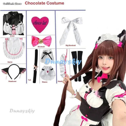 Vanilla Cosplay Costume In Stock Maid Dress Maid Outfit NEKOPARA Chocola Vanilla OVA Maid Game Uniform Cat Neko Girl Women - SS69