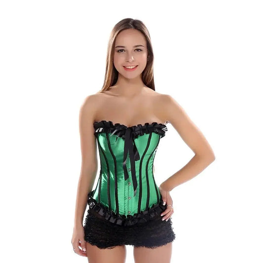 Vintage Corset Top Gothic Corset Steampunk Bustier Lace Up Corsage Bow Boned Corset Lingerie Carnival Holiday Party Club Costume SS69