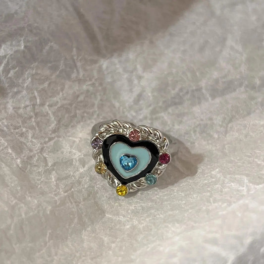 Vintage Irregular Cross Star Open Ring for Women Men Punk Gothic Sliver Color Adjustable Couple Rings Y2K Egirl Jewelry Gift - SS69