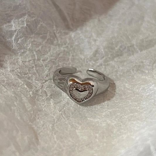 Vintage Irregular Cross Star Open Ring for Women Men Punk Gothic Sliver Color Adjustable Couple Rings Y2K Egirl Jewelry Gift - SS69