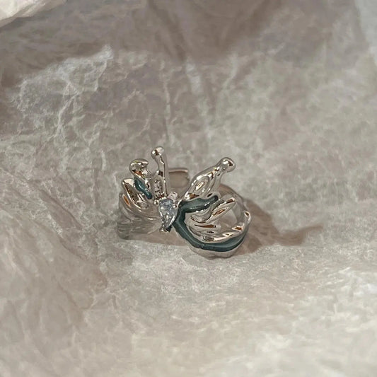 Vintage Irregular Cross Star Open Ring for Women Men Punk Gothic Sliver Color Adjustable Couple Rings Y2K Egirl Jewelry Gift - SS69