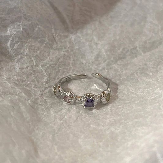 Vintage Irregular Cross Star Open Ring for Women Men Punk Gothic Sliver Color Adjustable Couple Rings Y2K Egirl Jewelry Gift SS69