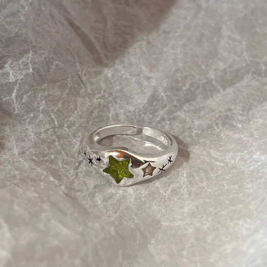 Vintage Irregular Cross Star Open Ring for Women Men Punk Gothic Sliver Color Adjustable Couple Rings Y2K Egirl Jewelry Gift SS69 8.69 5