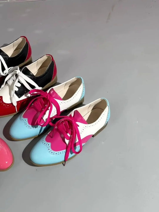 Vintage Style Lace-Up Oxford Ankle Booties SS69