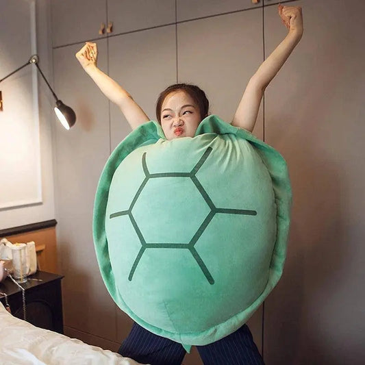 Wearable Turtle Shell Plush Pillows Stuffed Soft Tortoise Turtle Shell Stuffed Animal Costume Plush Dress Up Cushion Funny Toy SS69