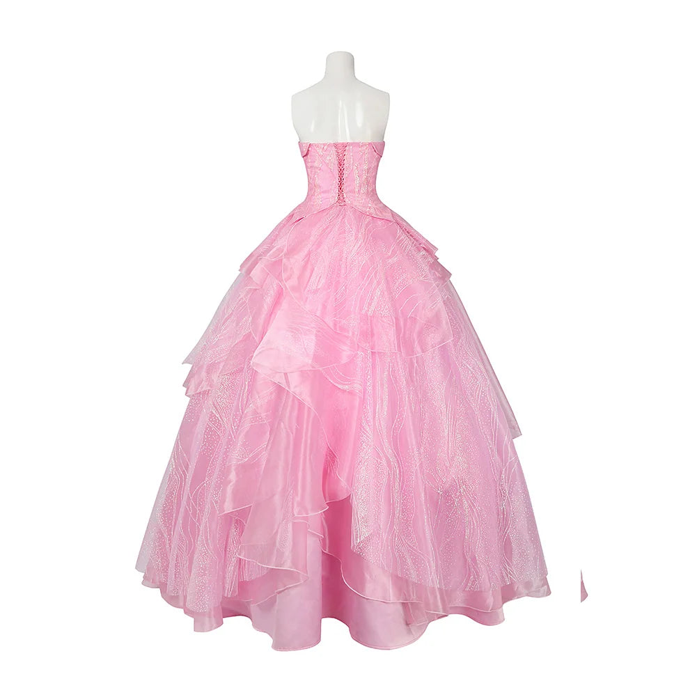 Wicked Glinda Cosplay Costume Disguise Women Pink Dress Halloween Carnival Party Outfits SS69