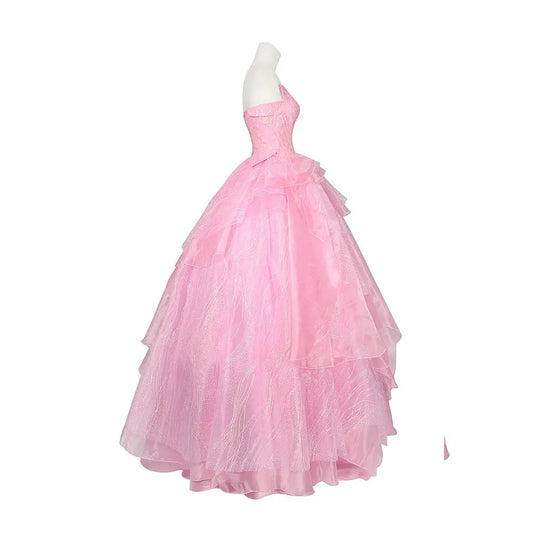 Wicked Glinda Cosplay Costume Disguise Women Pink Dress Halloween Carnival Party Outfits SS69