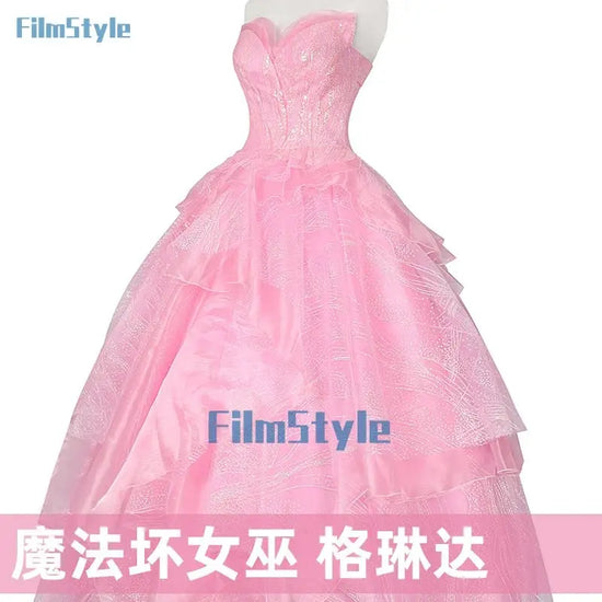 Wicked Glinda Cosplay Costume Disguise Women Pink Dress Halloween Carnival Party Outfits Suit FilmStyle SS69