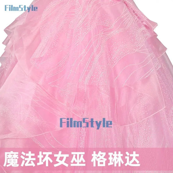 Wicked Glinda Cosplay Costume Disguise Women Pink Dress Halloween Carnival Party Outfits Suit FilmStyle SS69