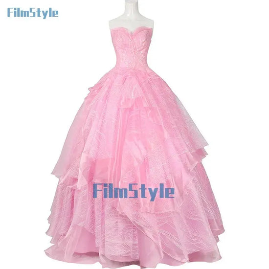 Wicked Glinda Cosplay Costume Disguise Women Pink Dress Halloween Carnival Party Outfits Suit FilmStyle SS69