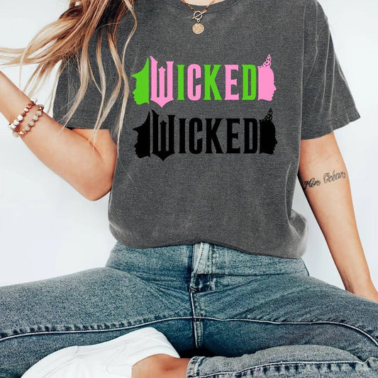 Wicked Movie-Inspired Women's T-Shirt - Casual Crew Neck, Short Sleeve, Breathable Polyester Blend, Machine Washable - Perfect for Spring & Summer SS69