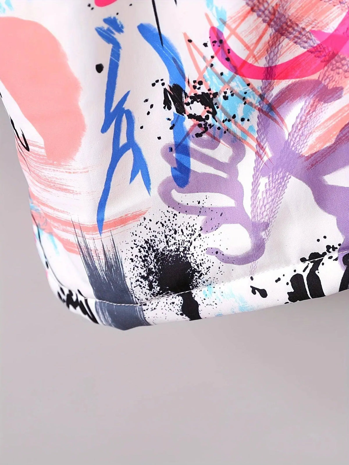 Winter Girls Graffiti Allover Pattern Thermal Hooded Coat - Thick Plush Lined Long Hooded Outerwear SS69