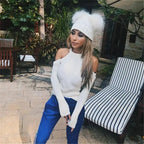 Winter Women Beanie Hats Faux Fur Ball Mother Kids Hats for Girls Boys Warm Knitted Bobbles Woman Cap Teenager Grils Beanies SS69