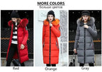 Winter coats women down jackets 2025 long slim solid color coat female Jackets outerwears woman parkas clothes zip fur collar SS69