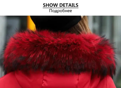 Winter coats women down jackets 2025 long slim solid color coat female Jackets outerwears woman parkas clothes zip fur collar SS69