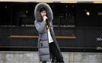 Winter coats women down jackets 2025 long slim solid color coat female Jackets outerwears woman parkas clothes zip fur collar SS69