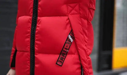 Winter coats women down jackets 2025 long slim solid color coat female Jackets outerwears woman parkas clothes zip fur collar SS69