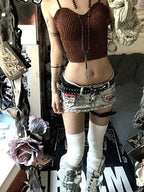 Woman Harajuku  Japanese Denim Mini Zipper Skirt Pockets Jean Skirt Fashion Y2k Streetwear Cyber Punk Grunge E-girl  Goth Gyaru - SS69