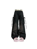 Women Blue Cargo Jeans Baggy Vintage 90s Aesthetic High Waist Cowboy Pants Harajuku Denim Trousers Y2k Trashy 2000s Clothes 2025 SS69