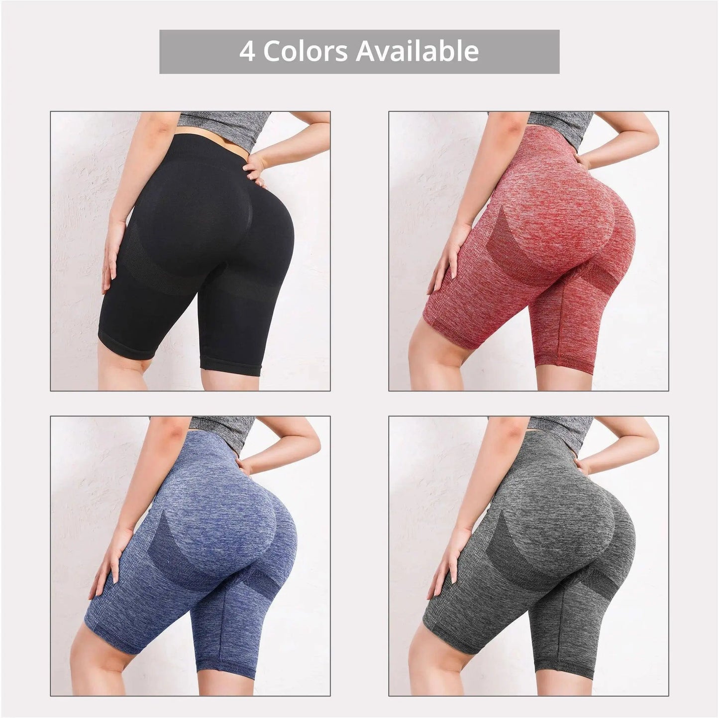 Women Butt Lifting Yoga Shorts Elastic Workout High Waist Tummy Control Ruched Booty Pants Seamless Gym Compression Tights - SS69