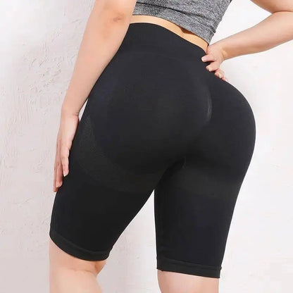 Women Butt Lifting Yoga Shorts Elastic Workout High Waist Tummy Control Ruched Booty Pants Seamless Gym Compression Tights - SS69