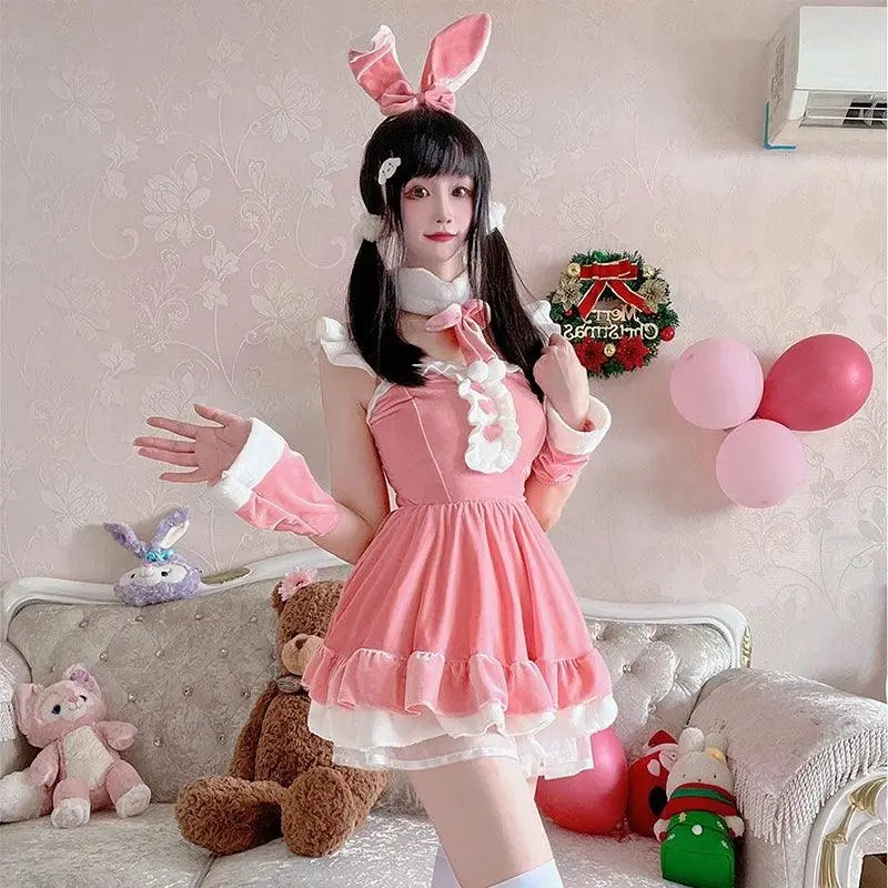 Women Christmas Cosplay Costume Female Santa Claus Series Uniform Xmas Party Snow Elk Girl Red Dress Sexy Bunny Seductive Suits - SS69