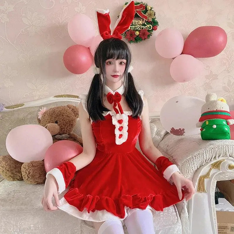 Women Christmas Cosplay Costume Female Santa Claus Series Uniform Xmas Party Snow Elk Girl Red Dress Sexy Bunny Seductive Suits - SS69