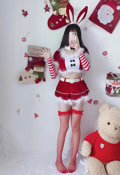 Women Christmas Cosplay Costume Female Santa Claus Series Uniform Xmas Party Snow Elk Girl Red Dress Sexy Bunny Seductive Suits - SS69
