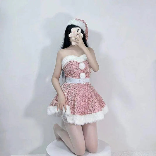 Women Christmas Cosplay Costume Female Santa Claus Series Uniform Xmas Party Snow Elk Girl Red Dress Sexy Bunny Seductive Suits - SS69
