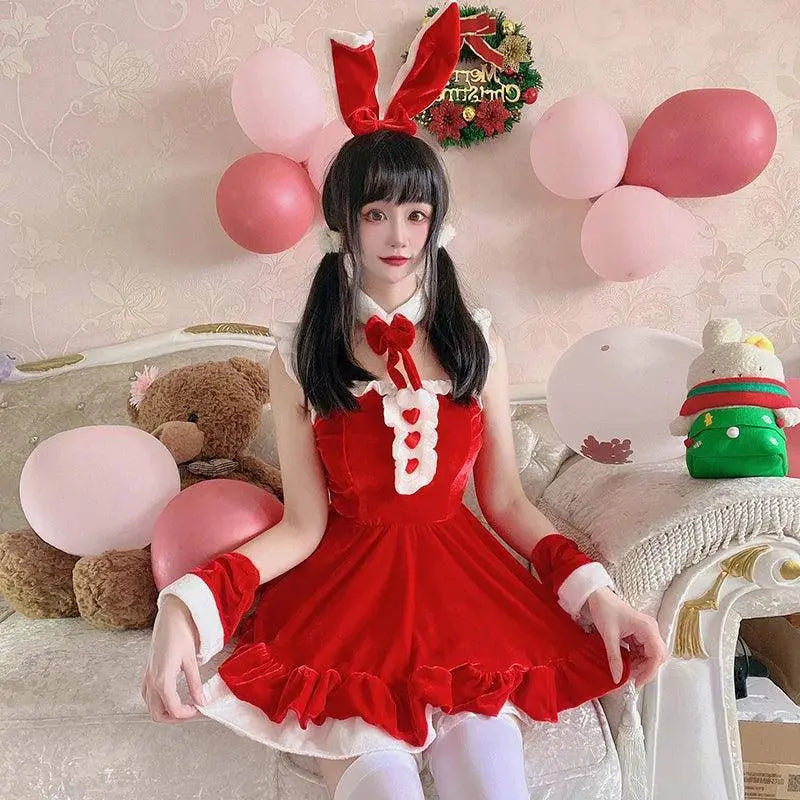Women Christmas Cosplay Costume Female Santa Claus Series Uniform Xmas Party Snow Elk Girl Red Dress Sexy Bunny Seductive Suits - SS69