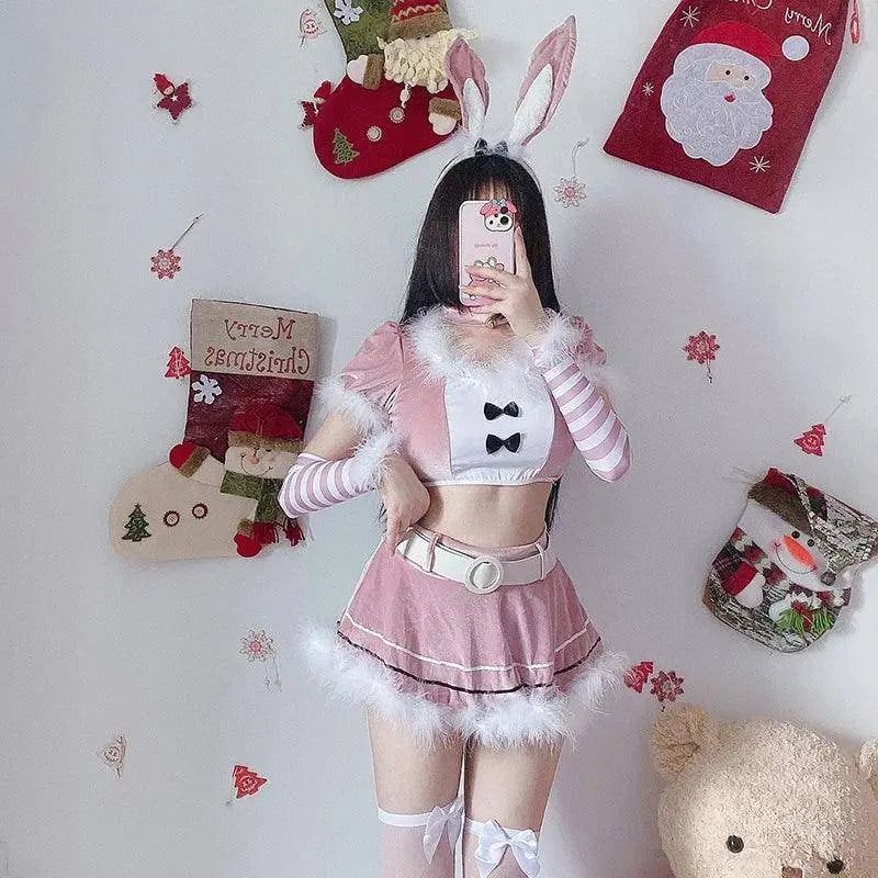 Women Christmas Cosplay Costume Female Santa Claus Series Uniform Xmas Party Snow Elk Girl Red Dress Sexy Bunny Seductive Suits - SS69