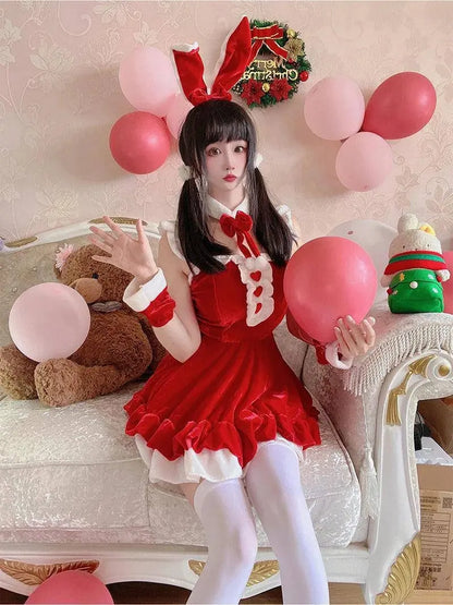 Women Christmas Cosplay Costume Female Santa Claus Series Uniform Xmas Party Snow Elk Girl Red Dress Sexy Bunny Seductive Suits - SS69