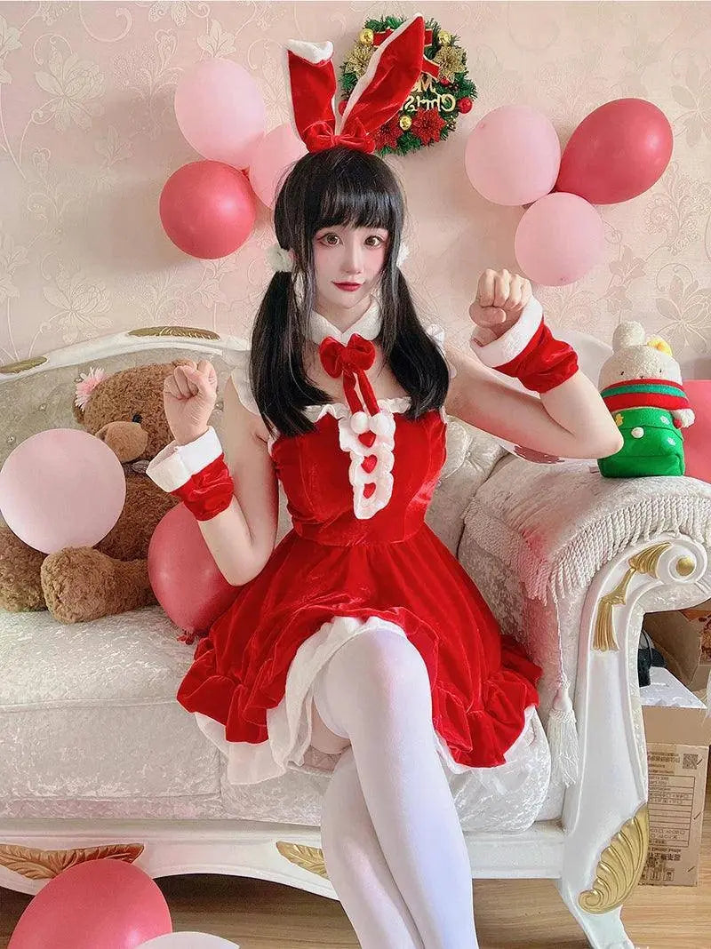 Women Christmas Cosplay Costume Female Santa Claus Series Uniform Xmas Party Snow Elk Girl Red Dress Sexy Bunny Seductive Suits - SS69