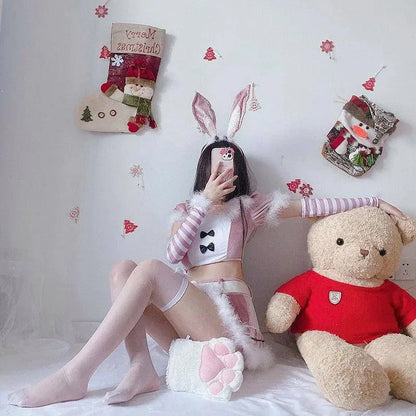 Women Christmas Cosplay Costume Female Santa Claus Series Uniform Xmas Party Snow Elk Girl Red Dress Sexy Bunny Seductive Suits - SS69