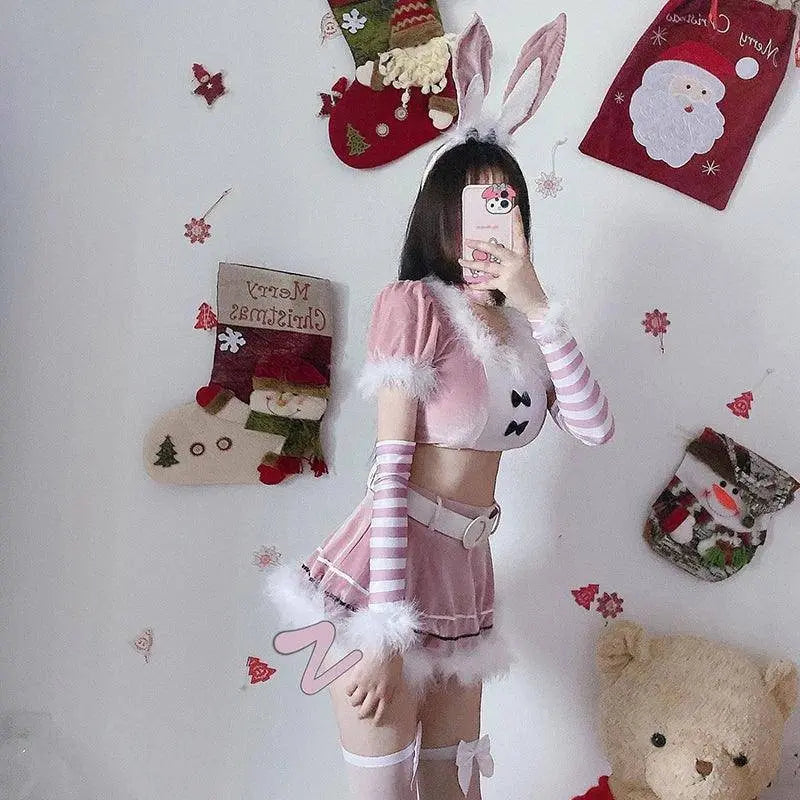 Women Christmas Cosplay Costume Female Santa Claus Series Uniform Xmas Party Snow Elk Girl Red Dress Sexy Bunny Seductive Suits - SS69