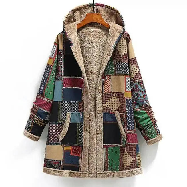 Women Cotton Winter Coat 2025 New Warm Velvet Wadded Parkas Long Sleeve Zipper Hooded Jacket Female Outerwear 4XL SS69
