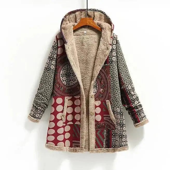 Women Cotton Winter Coat 2025 New Warm Velvet Wadded Parkas Long Sleeve Zipper Hooded Jacket Female Outerwear 4XL SS69