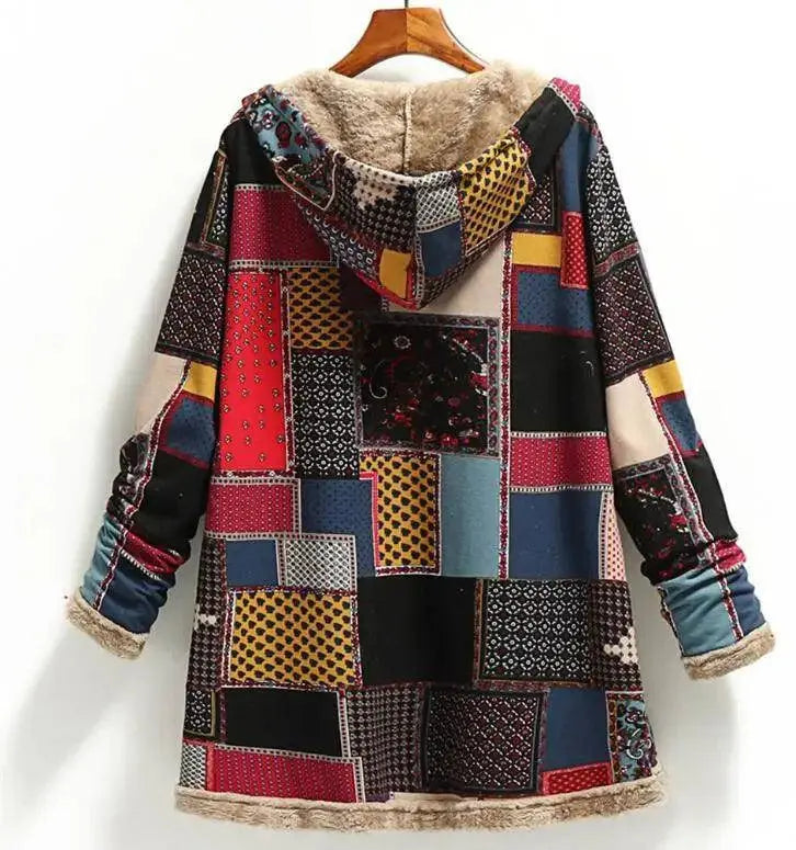 Women Cotton Winter Coat 2025 New Warm Velvet Wadded Parkas Long Sleeve Zipper Hooded Jacket Female Outerwear 4XL SS69