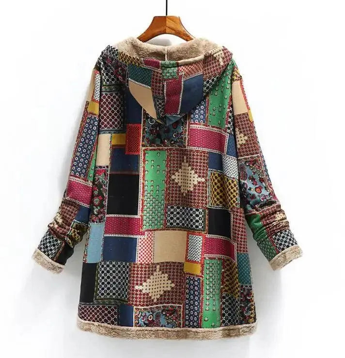 Women Cotton Winter Coat 2025 New Warm Velvet Wadded Parkas Long Sleeve Zipper Hooded Jacket Female Outerwear 4XL SS69