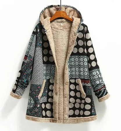 Women Cotton Winter Coat 2025 New Warm Velvet Wadded Parkas Long Sleeve Zipper Hooded Jacket Female Outerwear 4XL SS69