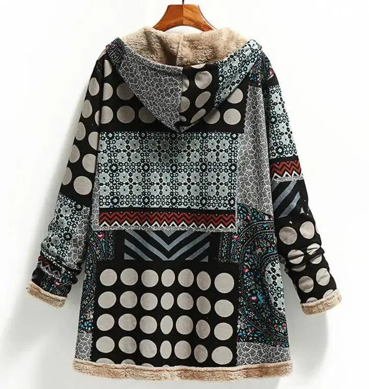Women Cotton Winter Coat 2025 New Warm Velvet Wadded Parkas Long Sleeve Zipper Hooded Jacket Female Outerwear 4XL SS69