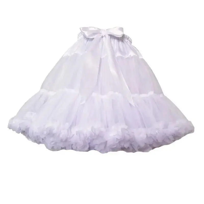 Women Fluffy Bubble Tutu Skirt White Ruffled Petticoat Girl Puffy Half Slip Prom Crinoline Underskirt colorful short under skirt - SS69