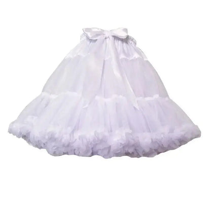 Women Fluffy Bubble Tutu Skirt White Ruffled Petticoat Girl Puffy Half Slip Prom Crinoline Underskirt colorful short under skirt - SS69