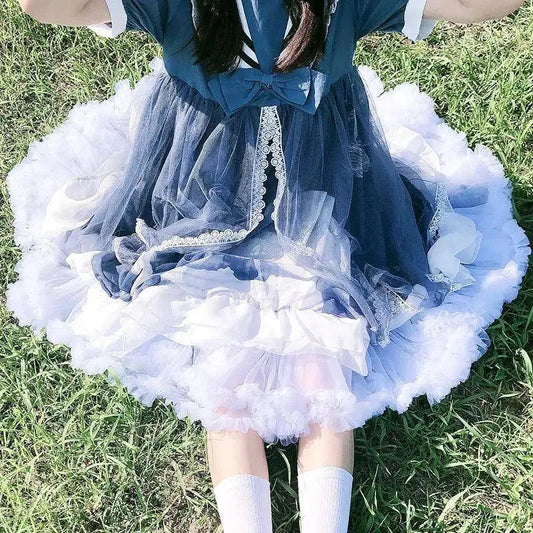 Women Fluffy Bubble Tutu Skirt White Ruffled Petticoat Girl Puffy Half Slip Prom Crinoline Underskirt colorful short under skirt - SS69