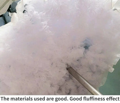 Women Fluffy Bubble Tutu Skirt White Ruffled Petticoat Girl Puffy Half Slip Prom Crinoline Underskirt colorful short under skirt - SS69