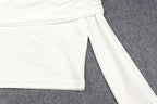 Women Off Shoulder Long Sleeve Slim Tops and Blouses Mesh Ruched Crop Tops Summer Autumn Y2K Sexy Elegant Shirts Female SS69